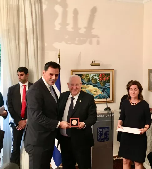 Energean Oil & Gas: Βράβευση Μαθιού Ρήγα  στο πλαίσιο της επίσκεψης του Προέδρου του Ισραήλ