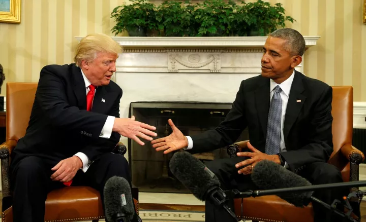 B. Obama σε D. Trump: Θα κάνουμε ό,τι μπορούμε για να πετύχετε στο έργο σας